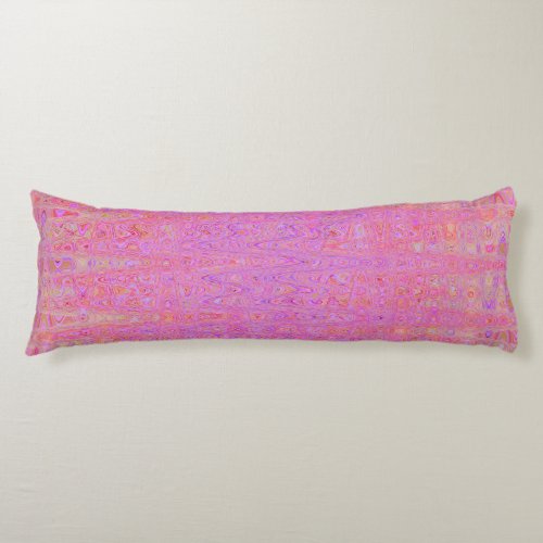 Retro Abstract Pink and Orange Squiggly Lines Body Pillow