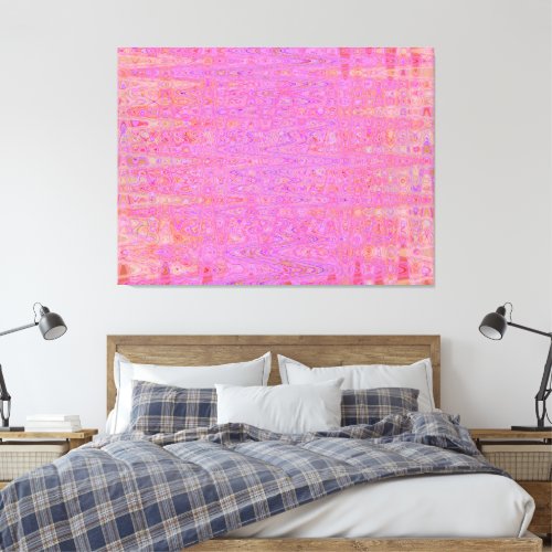 Retro Abstract Pink and Orange Squiggly Lines Canvas Print