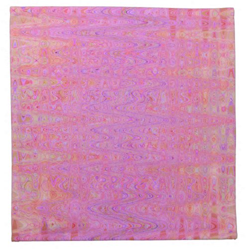 Retro Abstract Pink and Orange Squiggly Lines Cloth Napkin