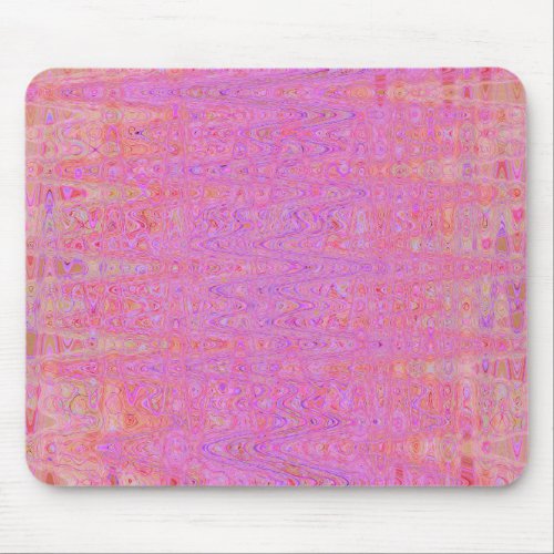 Retro Abstract Pink and Orange Squiggly Lines Mouse Pad