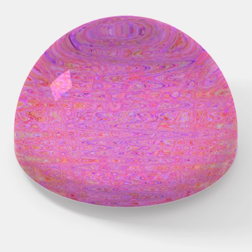 Retro Abstract Pink and Orange Squiggly Lines Paperweight