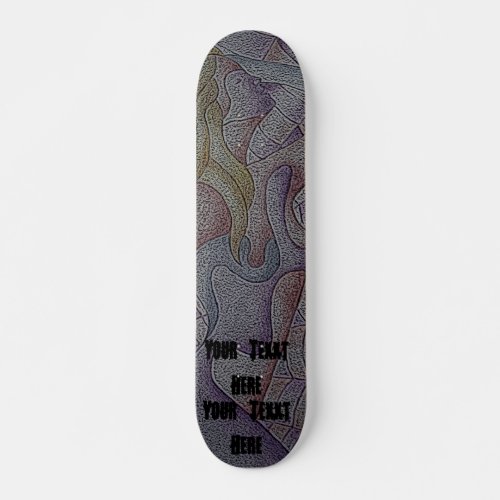 retro abstract posing lady street art style skateboard deck