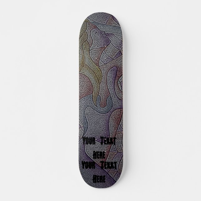 retro abstract posing lady street art style skateboard deck (Front)