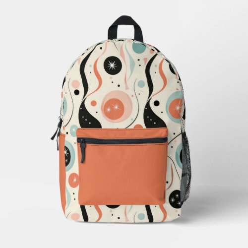 Retro Abstract  Printed Backpack