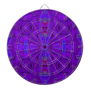 Retro Abstract Purple and Royal Blue Pattern Dart Board