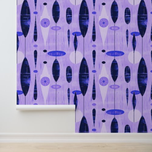 Retro Abstract Purple Geometric Pattern Wallpaper