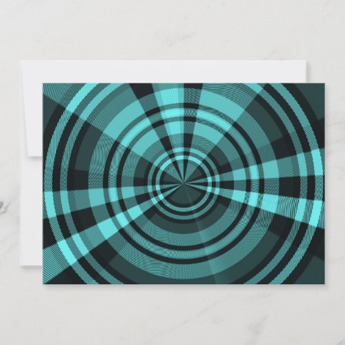 Retro Abstract Record _ Teal Thank You Card