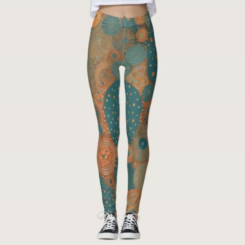 Retro Abstract Shapes Leggings