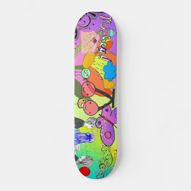 Retro Abstract Skateboard Deck (Front)