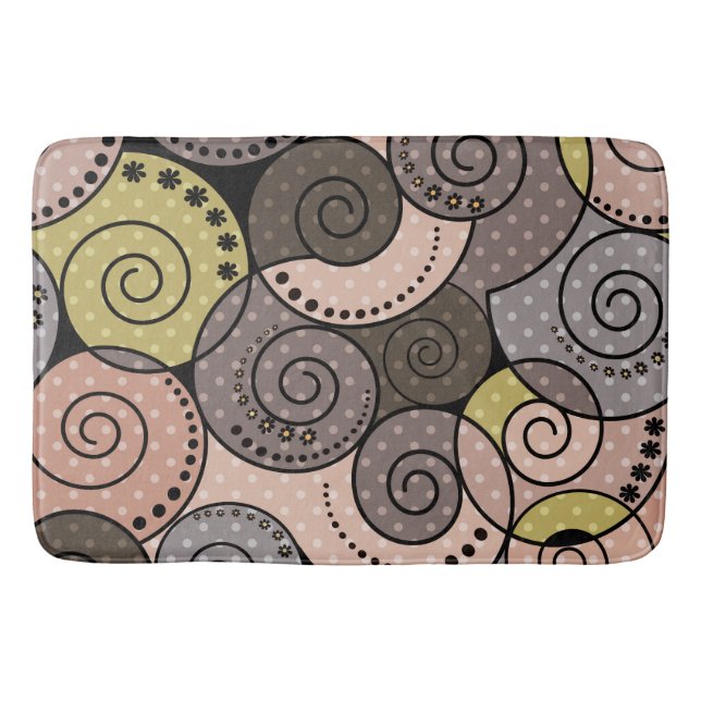 Retro, abstract , spirals bath mat (Front)