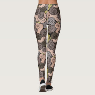 Retro, abstract , spirals leggings