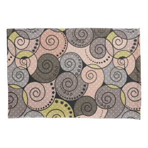 Retro, abstract , spirals  pillow case