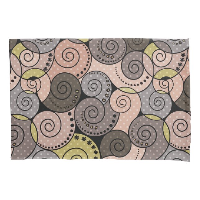 Retro, abstract , spirals  pillow case (Front)