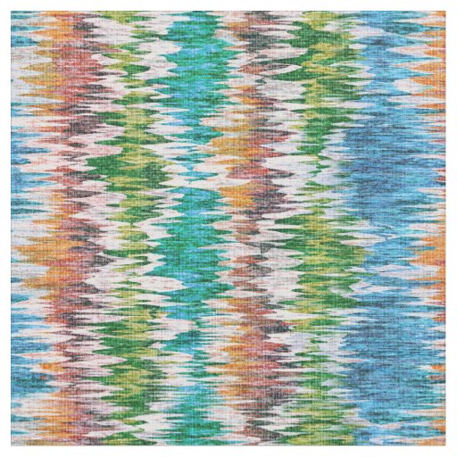 Retro abstract striped design in Ikat style. Fabric