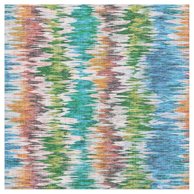 Retro abstract striped design in Ikat style. Fabric (Close Up)