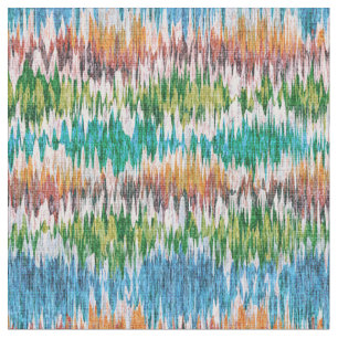 Retro abstract striped design in Ikat style. Fabric
