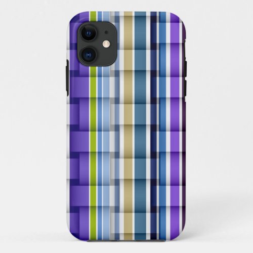 Retro Abstract Stripes Pattern iPhone 11 Case