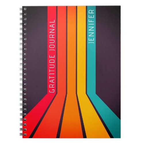 Retro Abstract Stripes Personal Gratitude Journal