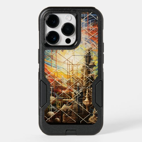 Retro Abstract Urban Skylines OtterBox iPhone 14 Pro Case