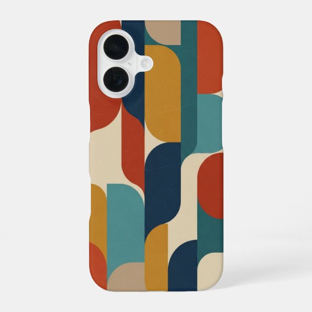 Retro Abstract Vertical Composition iPhone Case (Back)