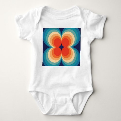 Retro Abstract Vintage Repeat Background Baby Bodysuit