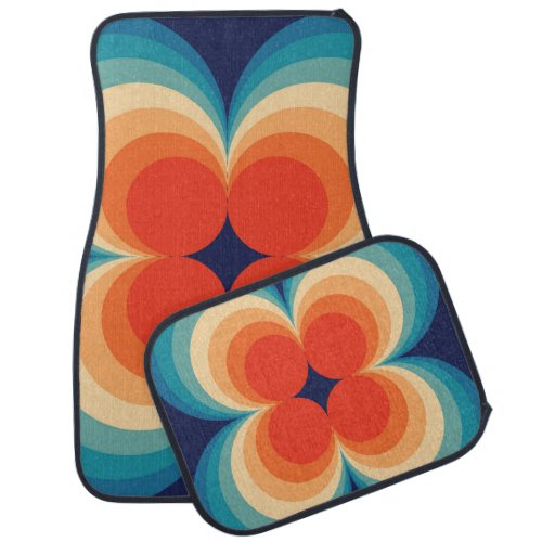 Retro Abstract Vintage Repeat Background Car Floor Mat