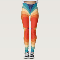 Retro Abstract Vintage Repeat Background Leggings