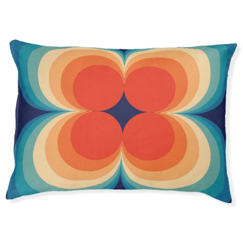 Retro Abstract Vintage Repeat Background Pet Bed