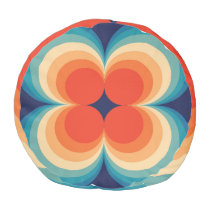 Retro Abstract Vintage Repeat Background Pouf