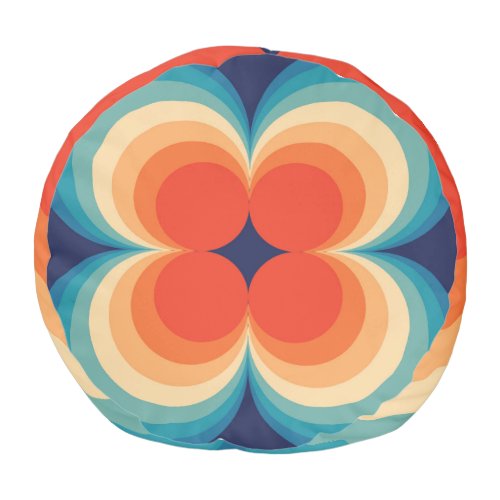 Retro Abstract Vintage Repeat Background Pouf