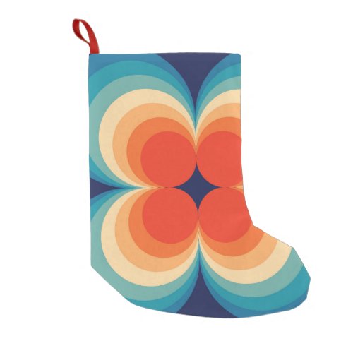 Retro Abstract Vintage Repeat Background Small Christmas Stocking