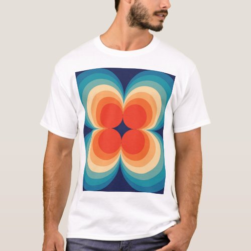 Retro Abstract Vintage Repeat Background T_Shirt