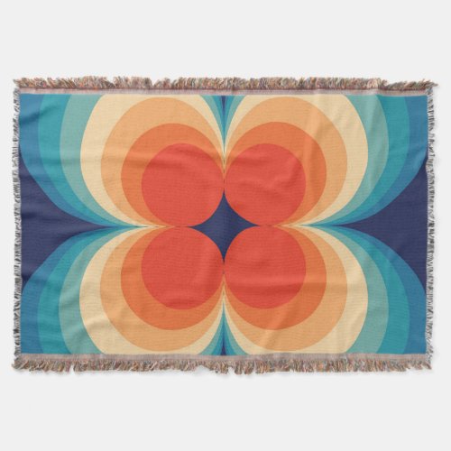 Retro Abstract Vintage Repeat Background Throw Blanket