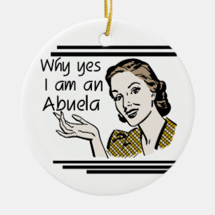 Retro Abuela Gifts Ceramic Ornament