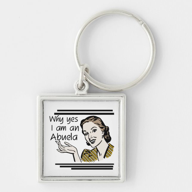 Retro Abuela Gifts Keychain (Front)