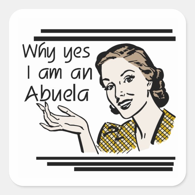 Retro Abuela Gits Square Sticker (Front)