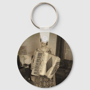 Retro Accordion Girl Keychain