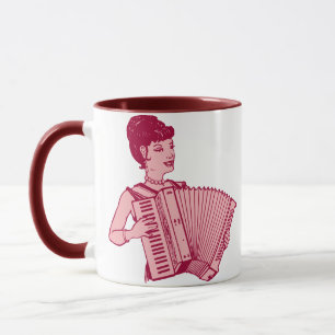 Retro Accordion Lady Mug