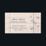 Retro Accounting Paper Mixed up Math Business Card<br><div class="desc">Offer your services as a personal accountant with this retro paper financial services business card with mixed up numbers written in disarray. Personalize by adding the name of the certified accountant and credentials.</div>