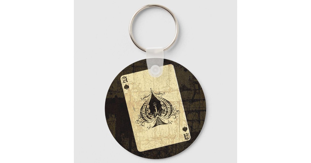 Retro Ace of Spades Keychain Zazzle