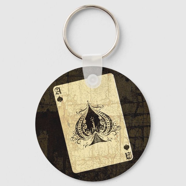 Retro Ace of Spades Keychain (Front)