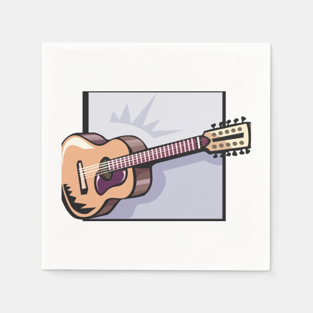 Retro Acoustic 12-String Guitar  Napkins (Front)