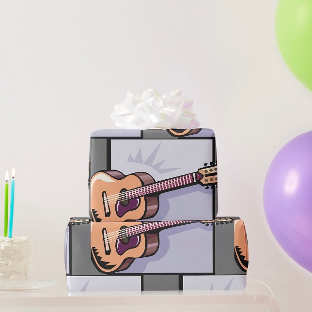 Retro Acoustic 12-String Guitar  Wrapping Paper (Creator Uploaded)