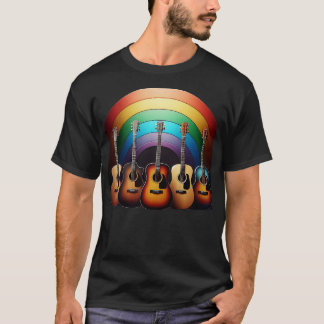 Retro Acoustic Guitar Vintage Guitarist Cool Music T-Shirt