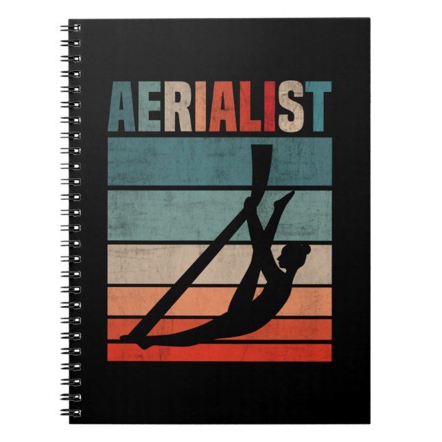 Retro Acrobat Aerial Silks Girl Aerialist Notebook (Front)