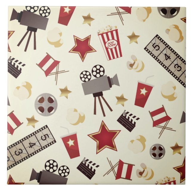 Retro Acting Movies Theatre/Theater Ceramic Tile (Front)