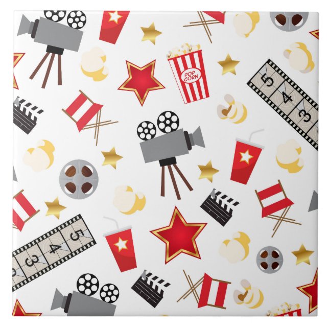 Retro Acting Movies Theatre/Theater Ceramic Tile (Front)