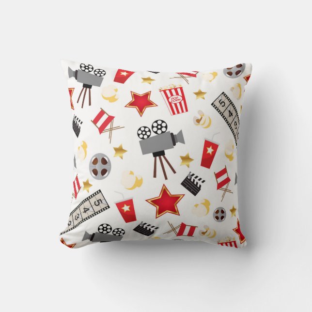 Retro Acting Movies Theatre/Theater Throw Pillow (Front)