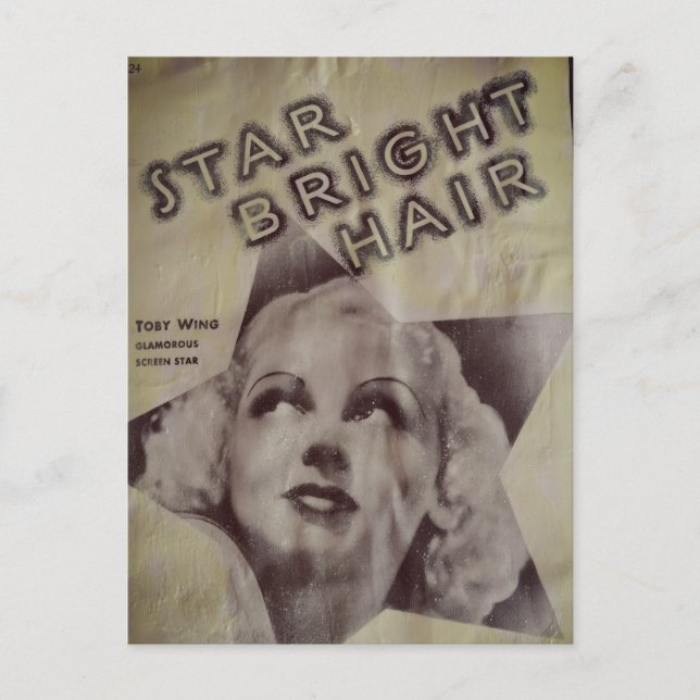 Retro Ad Star Bright Hair Postcard (Front)