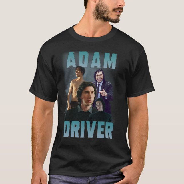Retro Adam Driver Aesthetic 90s Style T-Shirt (Front)